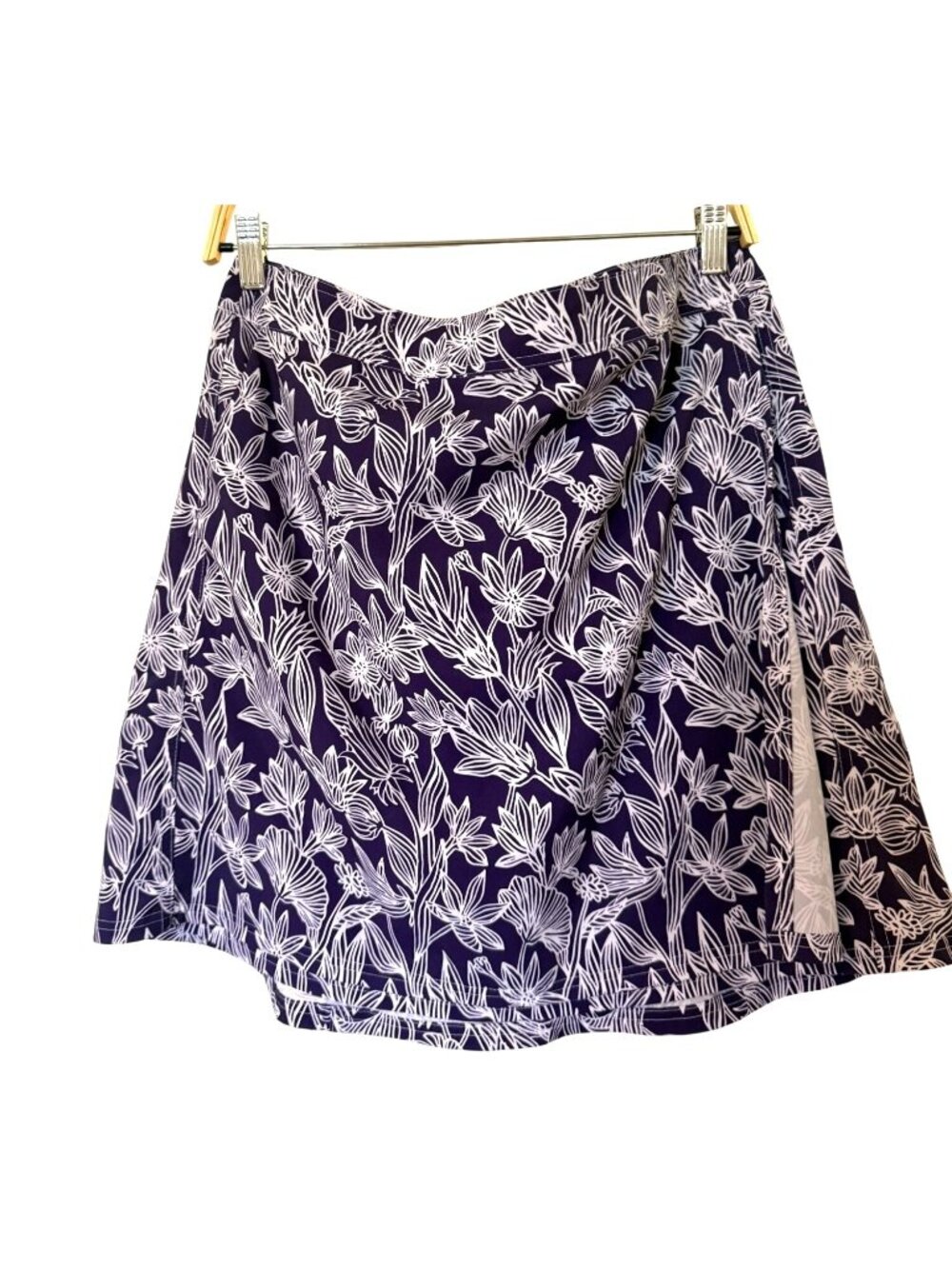 Rip Skirt Hawaii Womens Large Floral Quick-Dry Wrap Skirt Purple & White Print
